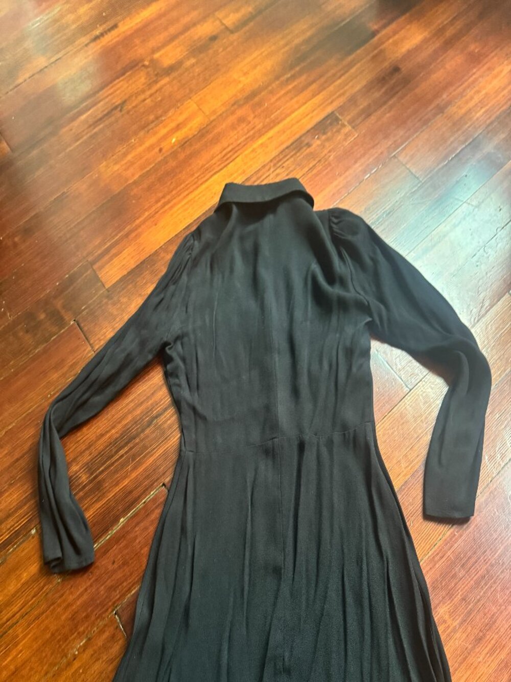 Black Reformation Hugh Dress With Gold Buttons, XS - Picture 5 of 6